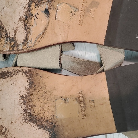 Free People Womens Torrence Suede Lace Up Taupe Sandals shoes sz 39/8.5-9 - Picture 12 of 14